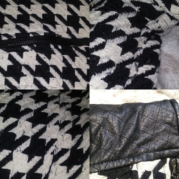 Yoki Houndstooth Faux Leather Accent Moto Small - Picture 15 of 15